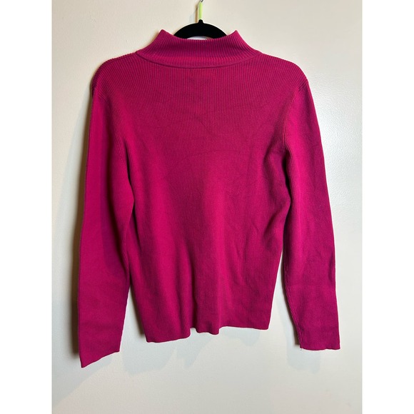Charter Club Pink Ribbed Mockneck Sweater Size Medium Petite Classic - Picture 6 of 8